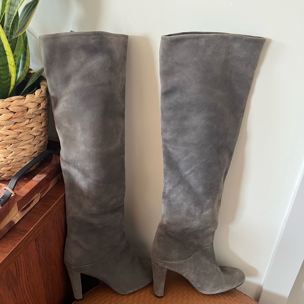 Stuart Weitzman Charcoal Over-the-Knee Boots